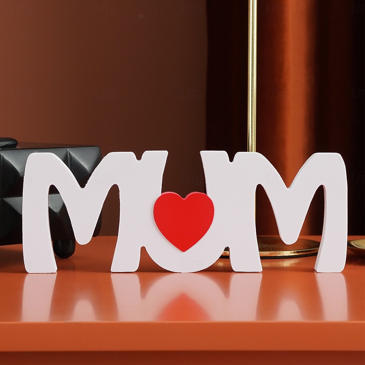 1PC, Mother's Day Red Heart White MUM Letter-shaped Decorative Item, Sherwood Board Material Tabletop Decorative Letter Board, Gifts for Mom, Suitable for Home Decoration, Parties, and Gatherings 2026 - $15.99 –P8