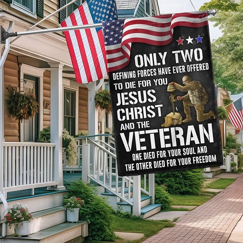 Endast två definierande krafter har någonsin erbjudit sig att dö för dig Jesus Kristus och veteraner. Veteranens dag minnesdag för fallna soldater. U.S. 250-årsjubileum 2026 - $17.99 –P1