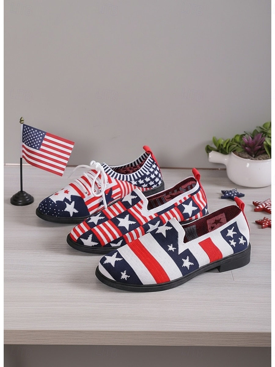 Baskets en toile pour femmes, édition spéciale 250e anniversaire des États-Unis - étoiles commémoratives &Chaussures à rayures pour la fête de l'indépendance de 2026 &événements patriotiques de 2026 ? $24.99 –P1