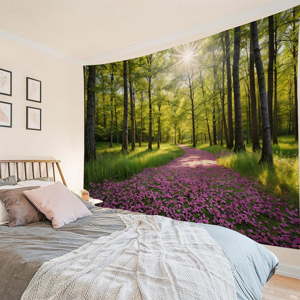 Forest Plants Waterfalls Lake Scenery Tapestry Modern Scenery Beautiful Bedroom Living Room Dormitory University Dormitory Shooting Background Decorative Home Decoration 2026 - E£847.04 –P1