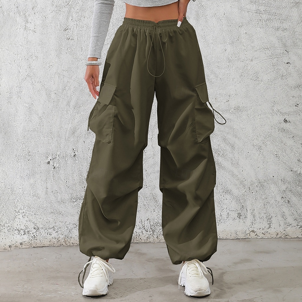 Per donna Pantaloni Cargo Pantaloni Pantaloni da Lavoro Pantaloni Estivi Vacanza Moda Casual Quotidiano Lunghezza intera Misura del girovita medio Semplice Coulisse Tasca Elastico in vita Comodit del 2026 a $34.99 –P2