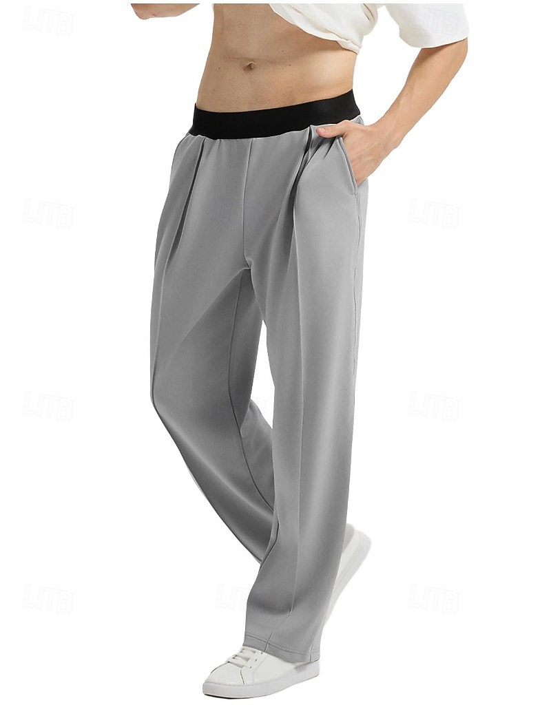 Homme Pantalons Pantalon décontracté Avec Poches Taille Élastique Bloc de Couleur Confort Longueur complète Quotidien Maison Extérieur Simple Style Classique Noir bleu marine Non Elastique de 2026 ? $21.99 –P2