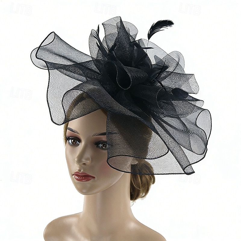 Fascinator Piuma Rete Matrimonio Compleanno Elegante Vintage Carino Con Piuma Tulle Copricapo Copricapo del 2026 a $17.49 –P4