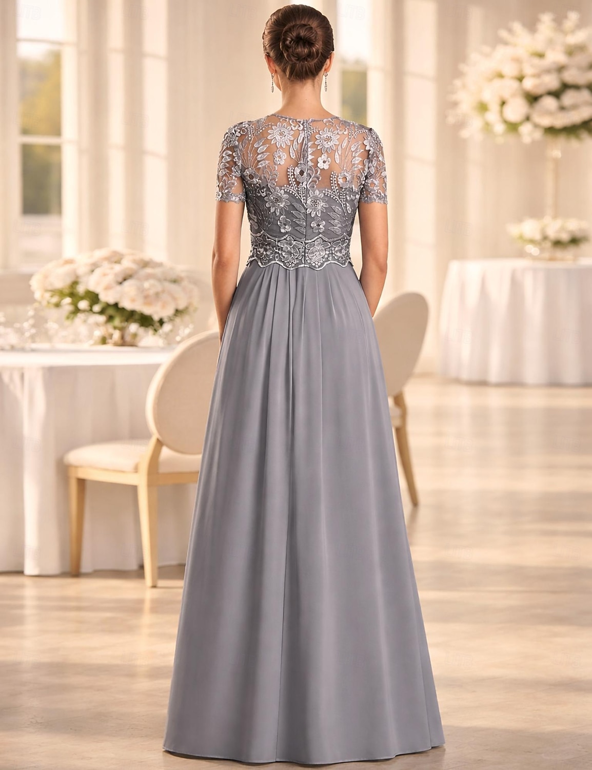 Παντελόνι Μέχρι τον αστράγαλο Φόρεμα Μητέρας της Νύφης Κοντομάνικο Με Κόσμημα Κομψό Επισκέπτης γάμου Επίσημο Βραδινό Stretch σιφόν με Δαντέλα Πλισέ 2026 - $206.99 –P2