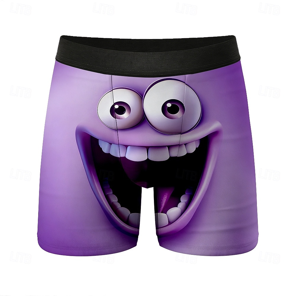 Herren Cartoon Lächelndes Gesicht Gesichtsausdruck Dehnbare Boxershorts Badeshorts Boxer-Badeshorts Lustig Lässig Heim Strandurlaub Elastischer Bund Feuchtigkeitsableitend Atmungsaktive Unterwäsche 2026 - $16.99 –P2