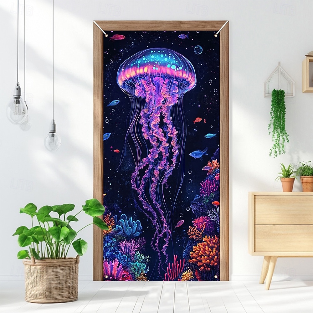 Posters Door Cover Outdoor Banners Jellyfish Tropical Modern 3D Party Dorm Teens Room College Dorm Guys Man Cave Frat Bedroom Shooting Backgrounds Home Decor 2026 - $17.99 –P9