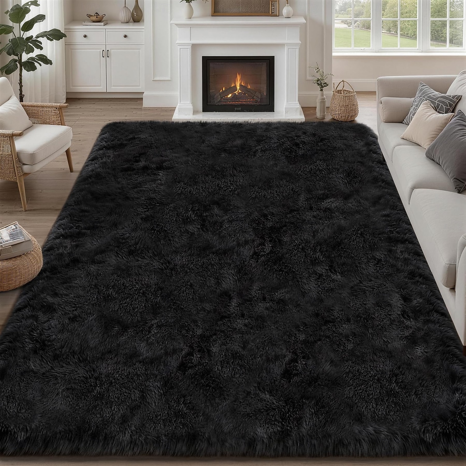 Alfombras para sala de estar y dormitorio: alfombra de pelo largo ultrasuave y mullida, antideslizante, que no suelta pelusa, alfombra grande y mullida para interiores, ideal para habitaciones 2026 - $49.99 –P1