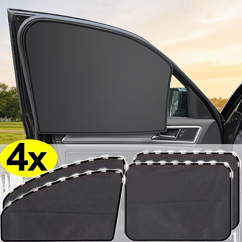 4-teiliger Sonnenschutz für Autofenster &Sichtschutzvorhang-Set, einziehbare Jalousien ohne Bohren, geeignet für Front-/Heckscheibe &Seitenschutz, Hitzeschutz, Blendschutz, Sichtschutz, einfache 2026 - $11.99 –P2