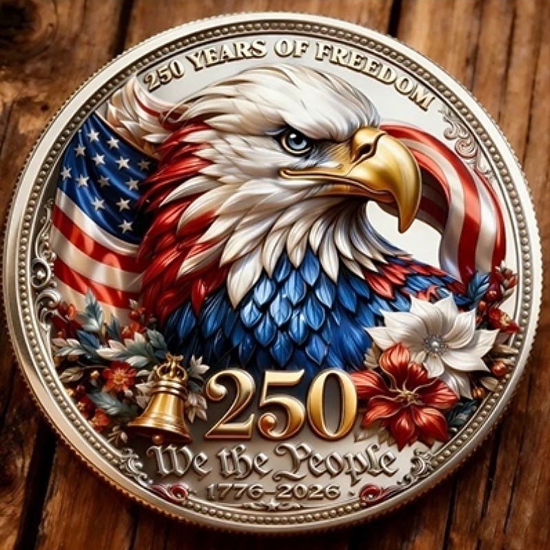 Moneta commemorativa del 250° anniversario degli Stati Uniti con maestosi disegni di aquile e 250° marchio che celebra la libertà americana da collezione del 2026 a $19.99 –P2