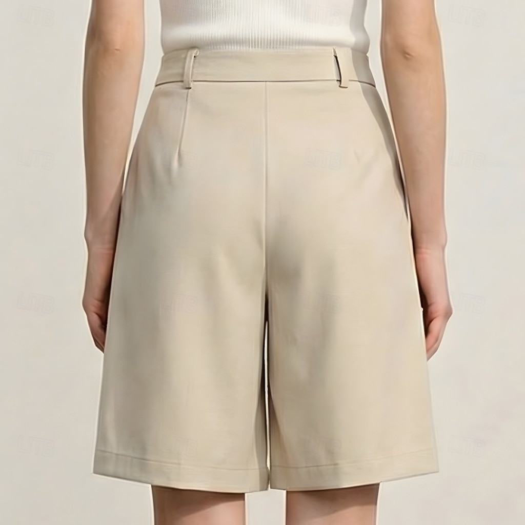 Per donna Bermuda Shorts Pantaloncini Estivi Vintage Moda Casual Quotidiano Lunghezza al ginocchio Vita Alta Tinta unica Semplice Tasca Gamba Dritta Comodità Leggero Morbido Inelastico Abbigliamento del 2026 a $21.99 –P2