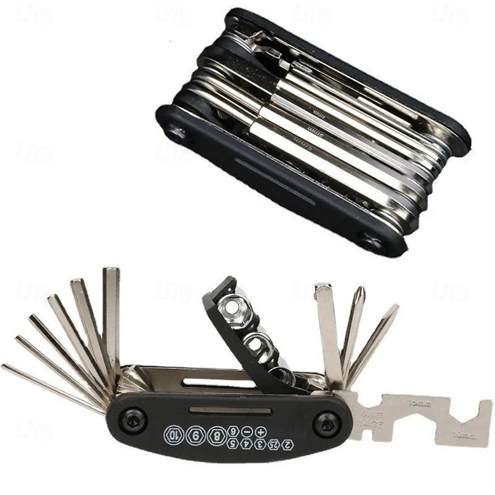 Kit d'outils de réparation portable 16 en 1 pour vélos, motos et motos : clé hexagonale, tournevis pour pneus et outils de réparation pour écrous et pneus. de 2026 ? $9.99 –P3