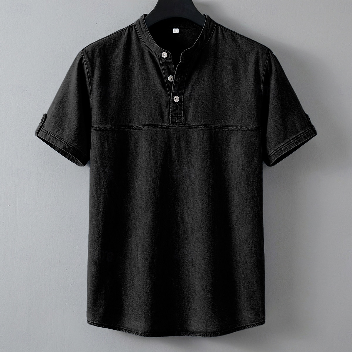 SoftFade™ Pánská Henley košile 100% bavlna košile s kyselinovým praním krátký rukáv jednobarevná retro vintage casual vintage styl ručně barvená bledá Henley casual léto jaro podzim fialová Henley 2026 - $31.99 –P13