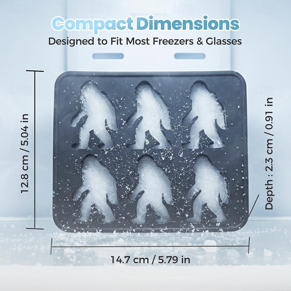 Forma de gelo Pé Grande, formas de gelo Pé Grande, cubo de gelo de silicone Sasquatch com 6 cavidades &Bandeja de picolés para drinks de Halloween com uísque, fácil de desenformar. &Pode ser lavado na de 2026 por $16.99 –P10