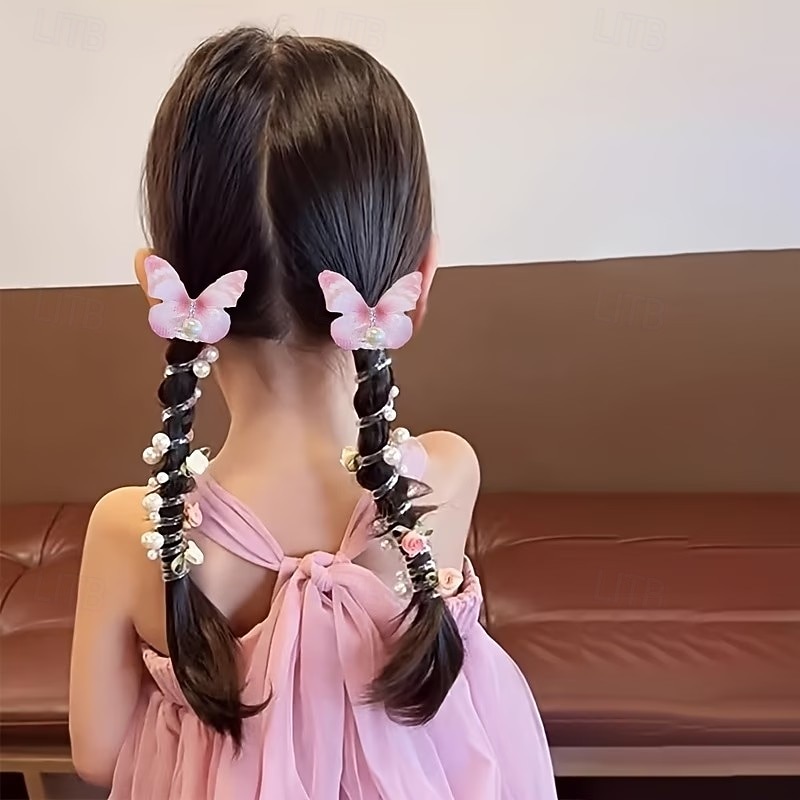 Conjunto de 4 tiaras de laço em tule para meninas – design floral delicado com miçangas, tiaras de plástico resistentes, perfeitas para uso diário, festas de aniversário, todas as estações, escola, de 2026 por $15.99 –P8