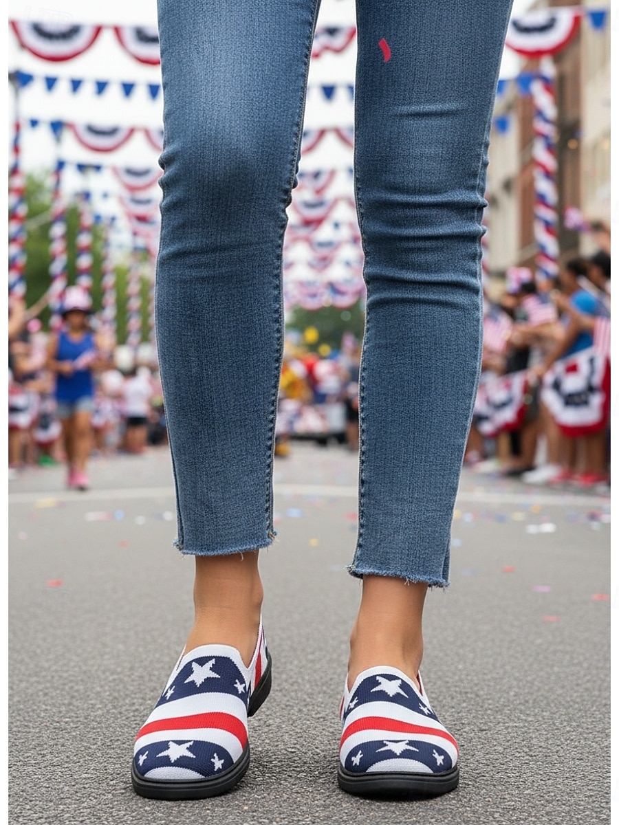 Baskets en toile pour femmes, édition spéciale 250e anniversaire des États-Unis - étoiles commémoratives &Chaussures à rayures pour la fête de l'indépendance de 2026 &événements patriotiques de 2026 ? $24.99 –P6