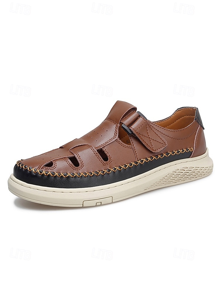 Scarpe da uomo slip-on in pelle marrone per attività all'aperto – calzature casual per isole e crociere, ideali per viaggi, resort e avventure estive. del 2026 a $42.99 –P4