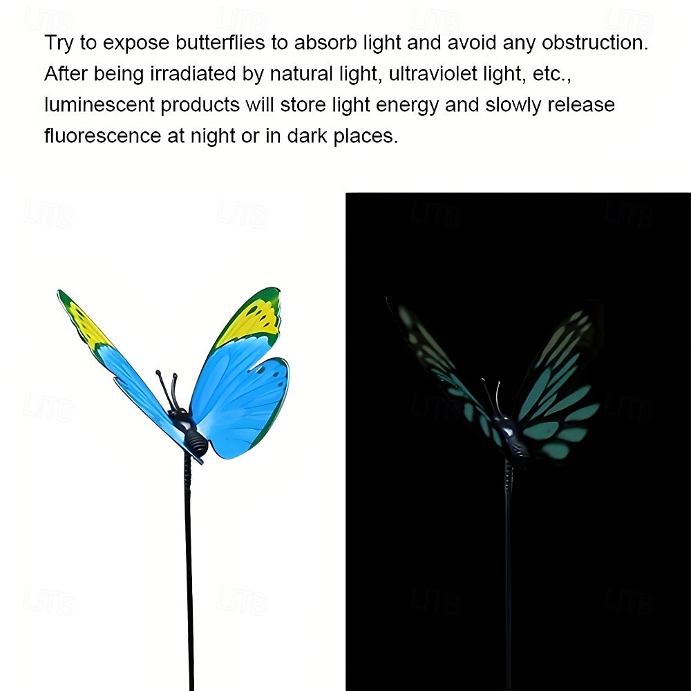 12pcs Glowing 3D Butterfly Stakes, Luminous Imitation Colorful Butterfly Stakes for Garden Planters, Outdoor Decor, Yard Decor, Flower Pot Bonsai Decor 2026 - $19.99 –P3