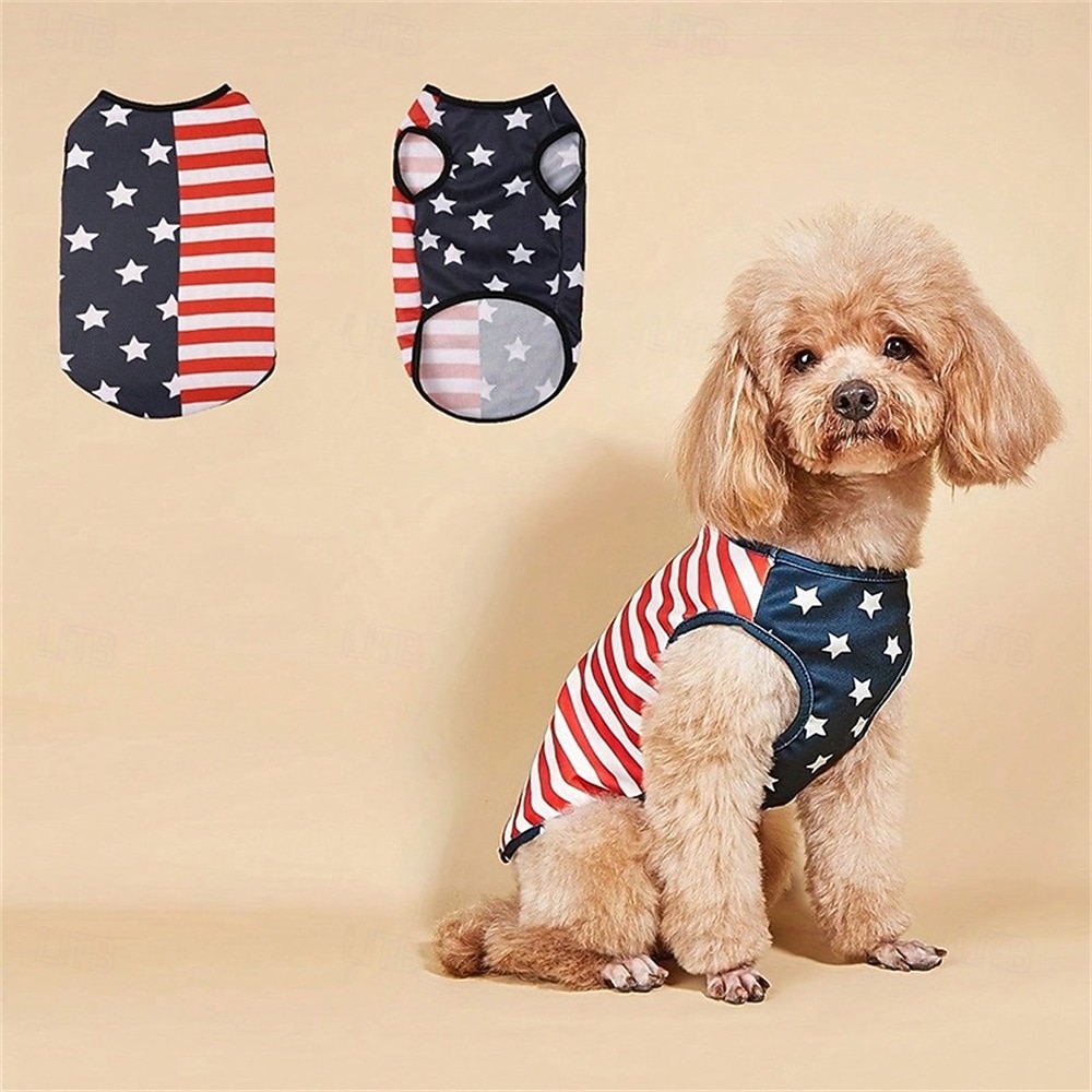 American Flag Inspired Dog Vest: Perfect Dog Shirt, Ideal Tank Top for Everyday Wear, Independence Day Celebrations Quality Materials for a Cute and Stylish Look 2026 - $7.49 –P10