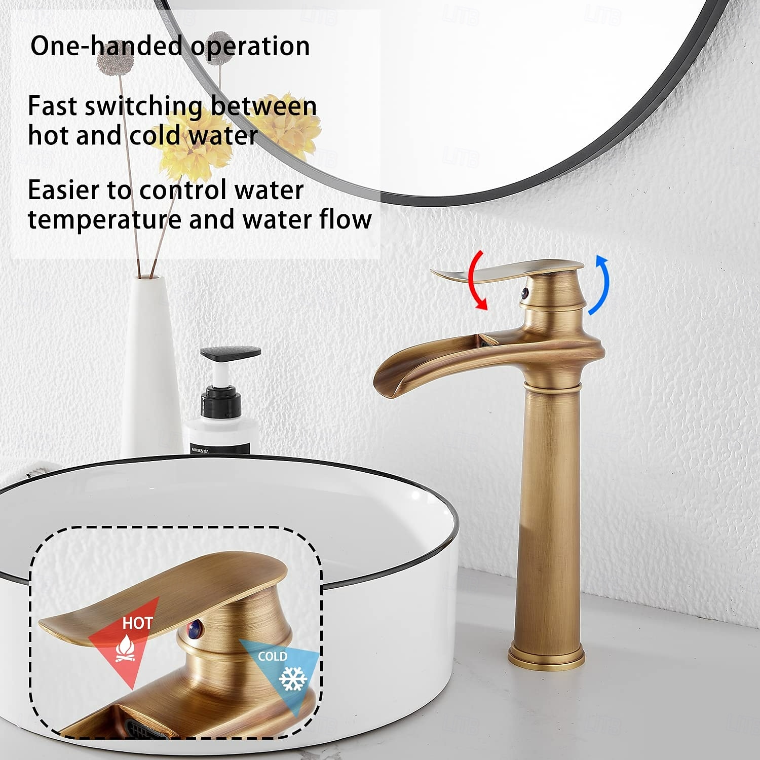 Ванная раковина кран - Классический Старая латунь Внешнее крепление Одной ручкой одно отверстиеBath Taps 2026 - kr.2347 –P1