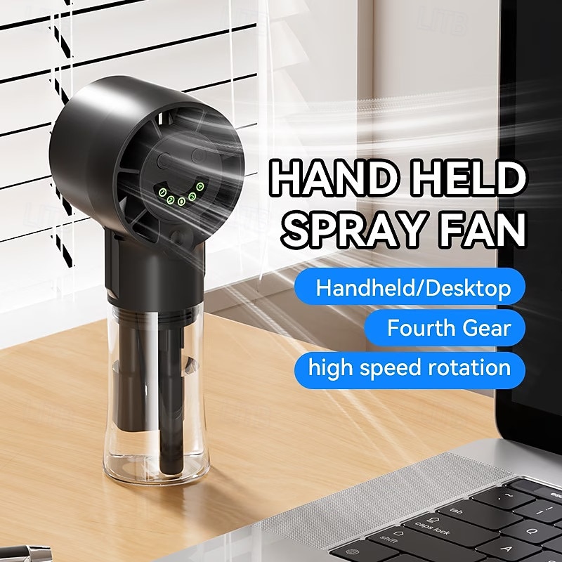 USB-uppladdningsbar dimfläkt, bärbar handhållen minifläkt, höghastighetsfläkt, nano-dimkylning, perfekt för män och kvinnor, resor, camping och utomhusbruk 2026 - $19.99 –P4