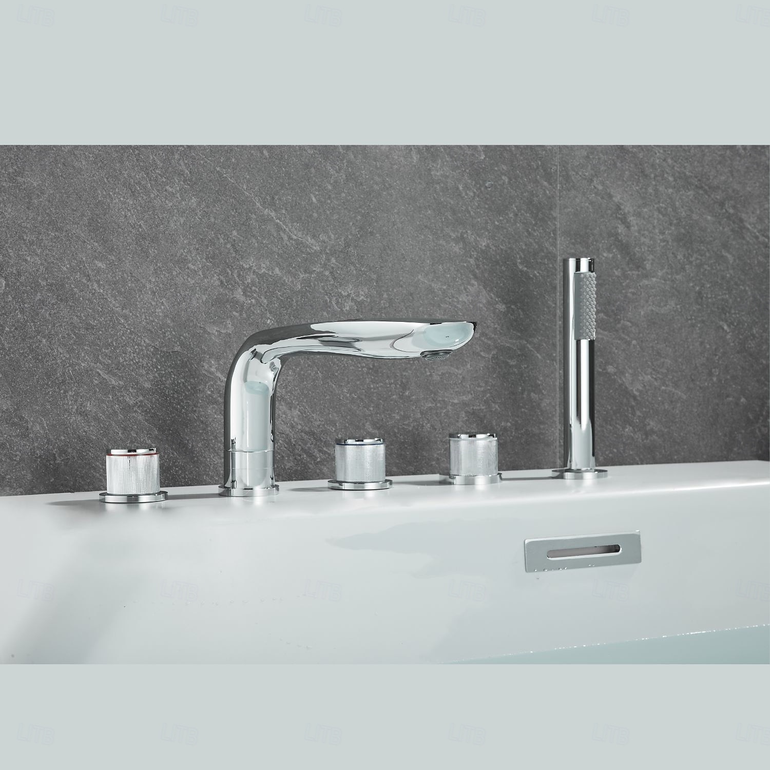Badekarskran - Moderne Krom Frittstående Messing Ventil Bath Shower Mixer Taps 2026 - $579.89 –P3
