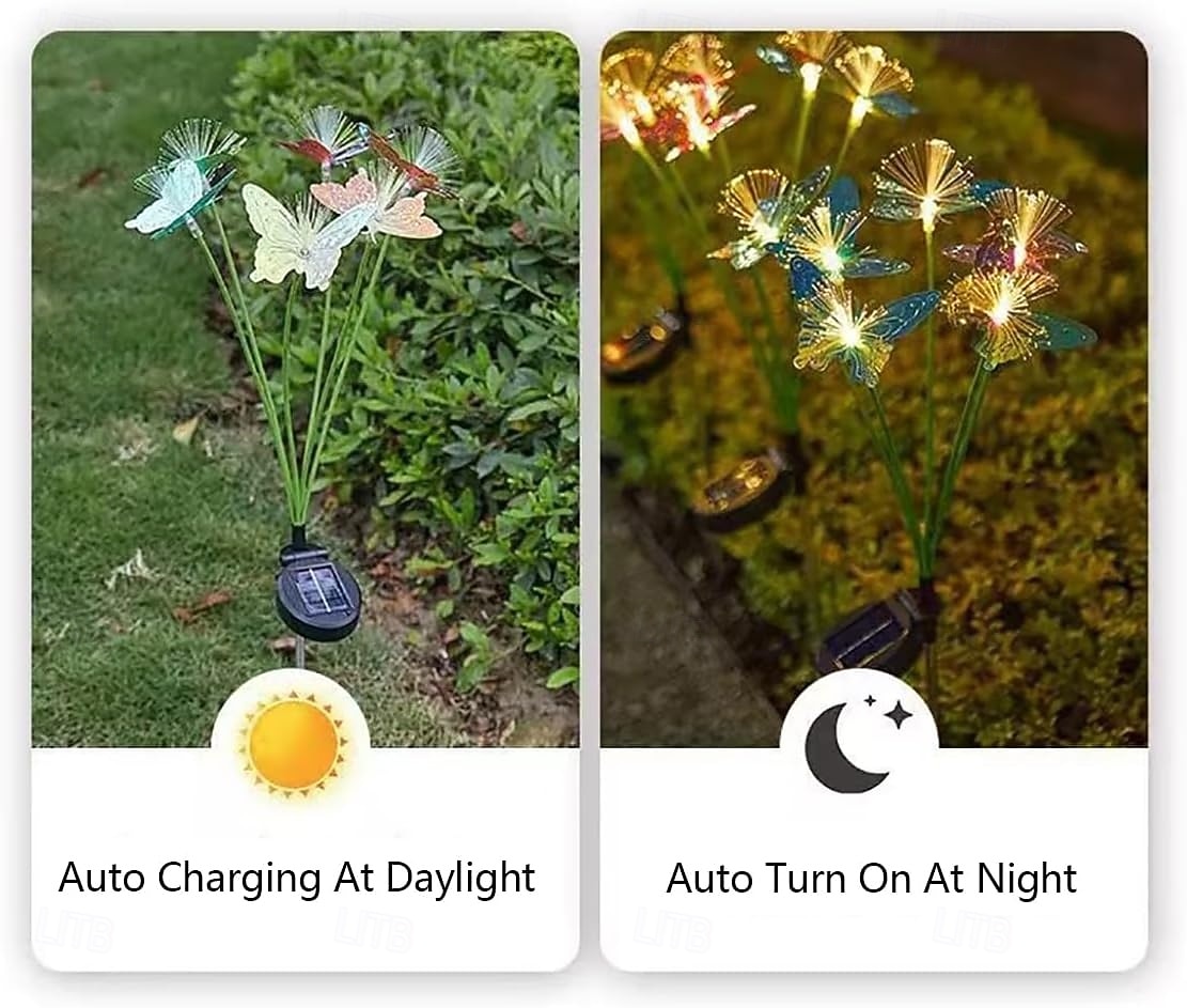 2026年 ソーラーライト バタフライガーデンデコレーション 揺れるソーラーバタフライライト 屋外用 ガーデンパティオ ヤードポーチ クリスマス 花壇 デコレーション 家へのギフト  コレクション – $28.79 –P2