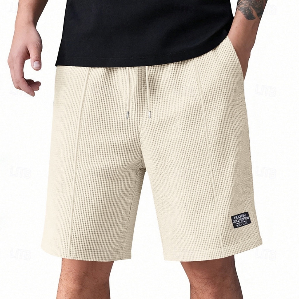 Hombre Pantalones cortos de gofres Pantalón corto Pantalones cortos de playa Pantalones cortos casuales Bolsillo Cintura elástica Plano Comodidad Transpirable Longitud de la rodilla Casual Exterior 2026 - $17.99 –P3