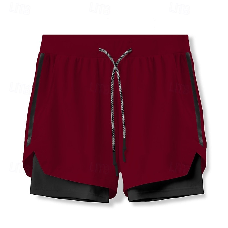 Voor heren Hardloopshorts Atletische shorts Sportbroek Trekkoord Zak 2 in 1 Met compressievoering Short / Broekje Casual Dagelijks Buiten Zomer Lente Sneldrogend Lichtgewicht Vochtregelerend 2026 - $21.99 –P7