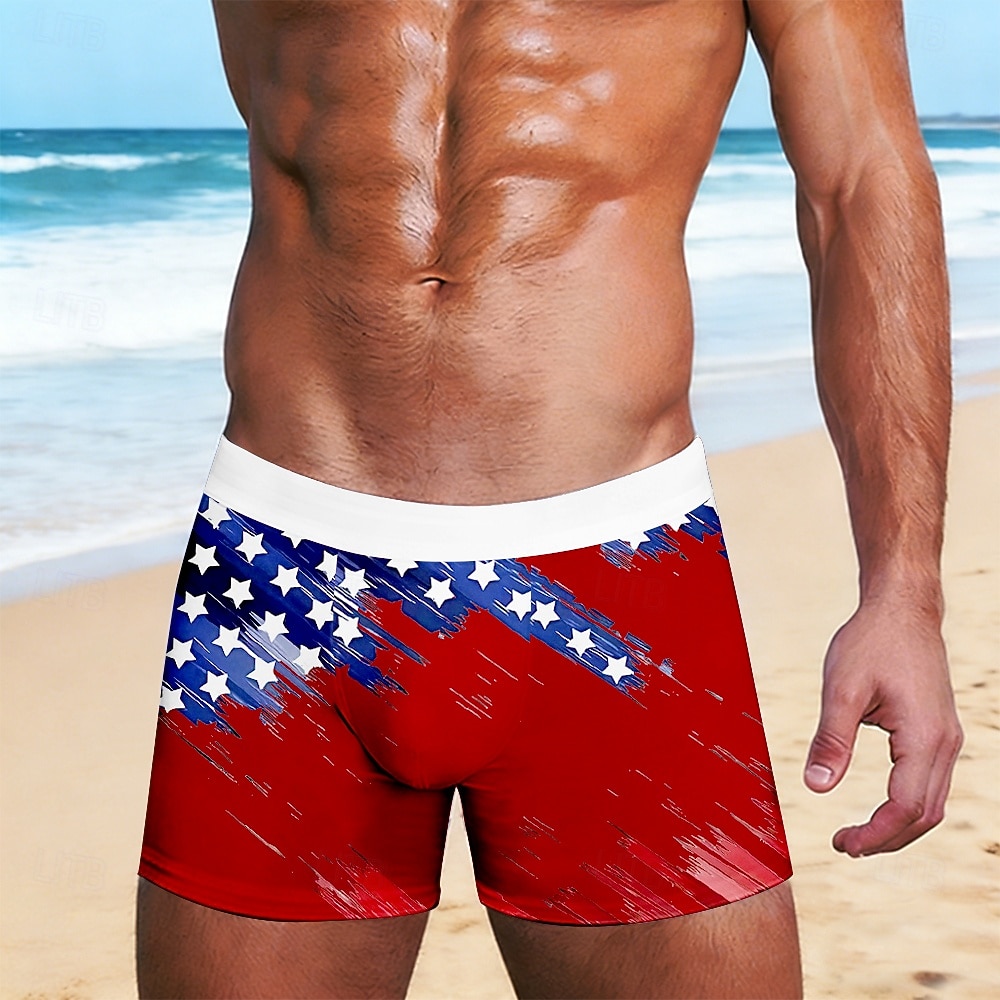 Муж. 4 июля — 250-летие США Флаг США Эластичные боксерские трусы Плавки Боксерские шорты для плавания Патриот Повседневные Дом Пляжный отдых 2026 - $16.99 –P2