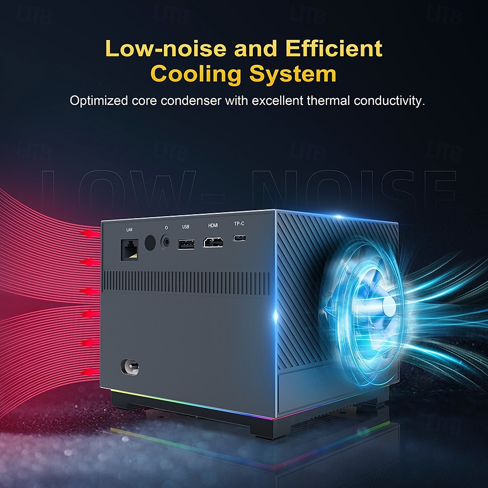 Přenosný mini chytrý projektor s Wi-Fi a Bluetooth, 2 GB + 16 GB Android, 720p LCD displej s podporou 4K/8K, hlasové dálkové ovládání domácího kina pro hraní her a filmů, dárek pro fotbalové fanoušky 2026 - $188.99 –P11