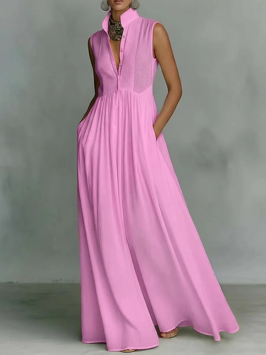 Γυναικεία Μακρύ φόρεμα Κοκτέιλ Φόρεμα Φορέματα σιφόν Κομψό Μοντέρνα Διακοπές Πάρτι Σαββατοκύριακο Χαλαρή Εφαρμογή Σκέτο Αμάνικο Ζιβάγκο Θαλασσί Ανθισμένο Ροζ Ρουμπίνι Πορτοκαλί Καλοκαίρι Άνοιξη 2026 - $41.99 –P2