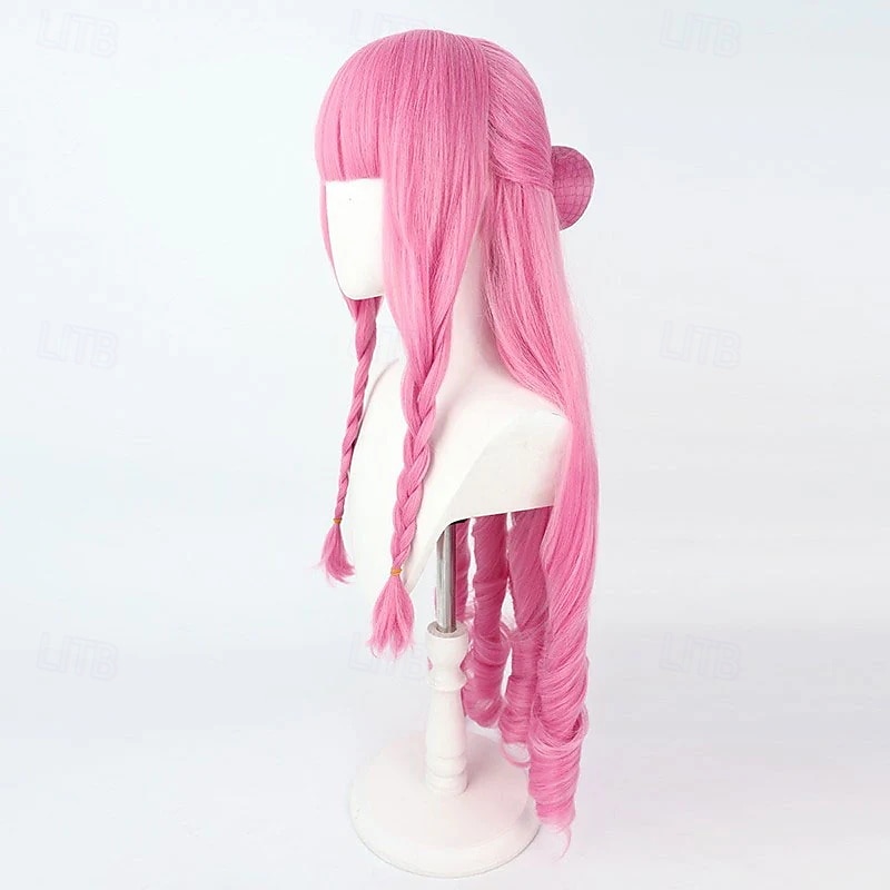 Ocean Adventurer Lang Rosa Twin Tail Parykk med Pannelugg til Cosplay-fest 2026 - $35.99 –P2