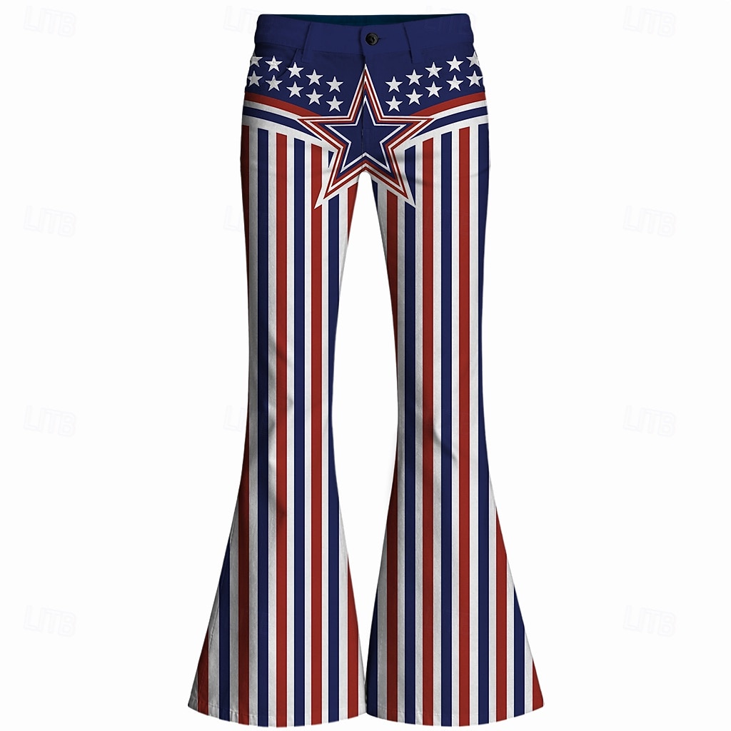 250th Anniversary USA Retro Vintage 1970s Pants Bell Bottom Pants Hippie Disco High Waist Fancy Dress Women's Masquerade 4th of July Party Independence Day Adults' Pants 2026 - $35.99 –P2