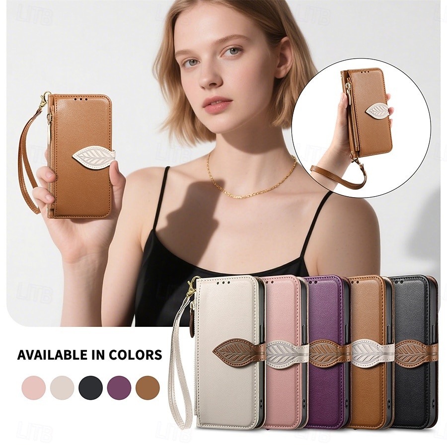 telefoon hoesje Voor Samsung Galaxy S26 S26 Plus S26 Ultra Wallet Card Case Flip cover Rits met polsband Standaard Retro TPU PU-nahka 2026 - $17.99 –P14