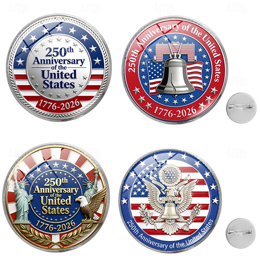 4 db-os amerikai 250. évfordulós hajtókatű 1776-2026 hazafias fehér sas szabadságharang emlékbross szuvenír hazafiaknak veteránok gyűjtők hátizsák dzseki dekoráció 2026 - $10.99 –P4