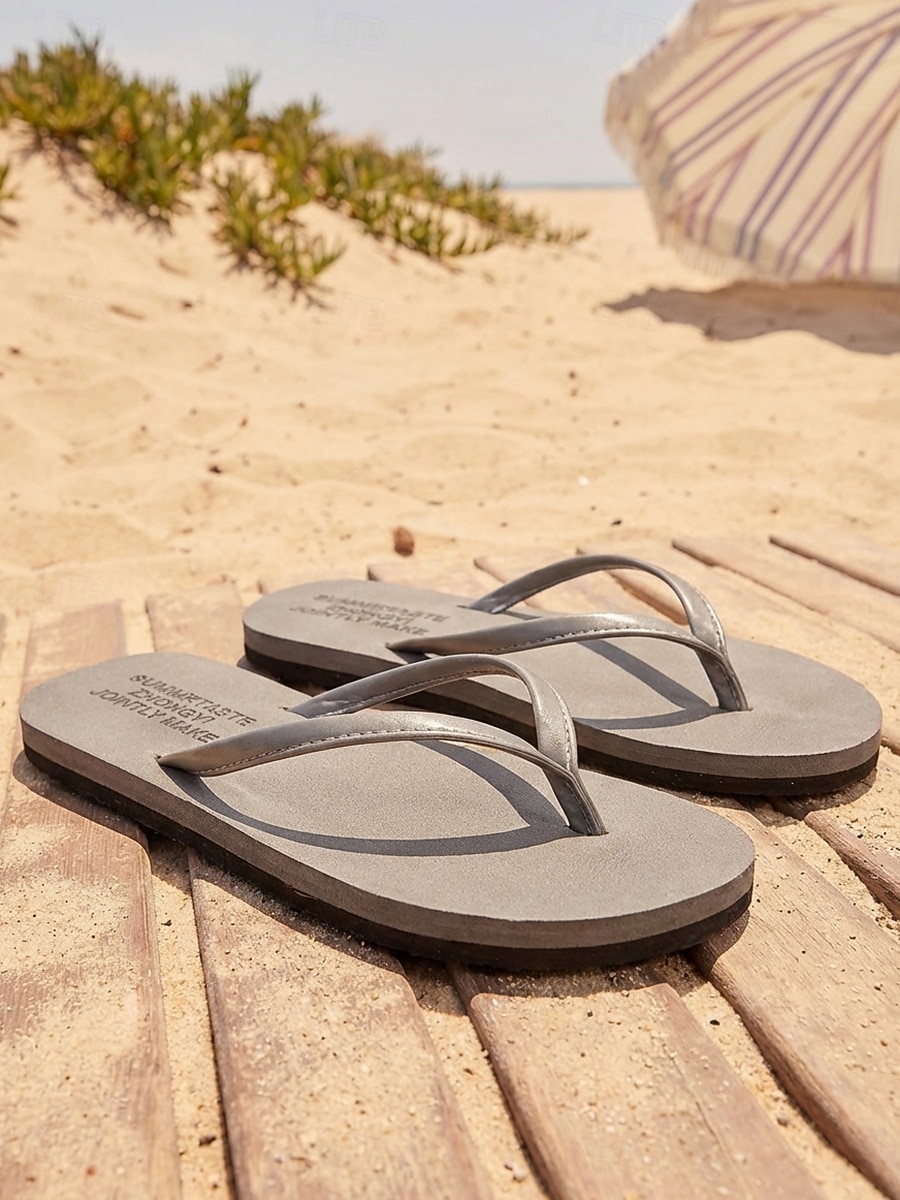 Women's Brown Flip Flop Sandals - Comfortable Faux Leather Thong Flats for Beach Vacations, Summer Travel & Casual Outdoor Holidays 2026 - $18.99 –P3