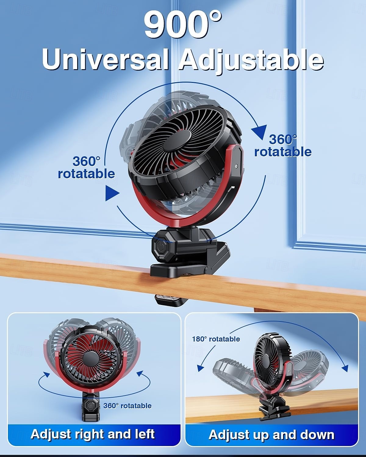 Car Fan 5V USB Small Clip on Sun Visor Fan for Front/Rear Seat, 2000mAh Rechargeable Battery Powered Quiet Personal Cooling Fans That Blow Cold Air, for Vehicle, Van, Suv, Rv, Truck, Camping 2026 - $29.99 –P6