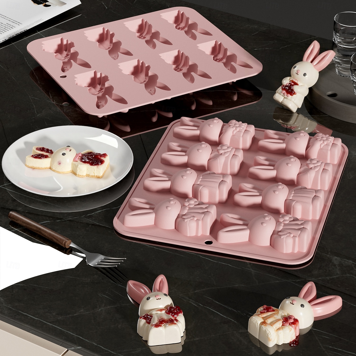 Easter Bunny Silicone Molds, 3D Bunny Chocolate Mold Easter Rabbit Mould, Suitable for Making Easter Treats, Baking, Cakes, Jellies, Ideal for Easter Party & Home DIY Crafts 2026 - $10.49 –P1