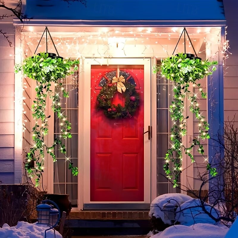Luci solari da giardino sospese per primavera ed estate, 66 LED realistici con fiori e rampicanti, decorazioni per esterni impermeabili IP65 per giardino, patio e recinzione, accensione automatica 8-12 ore, regalo per la mamma del 2026 a $35.99 –P6
