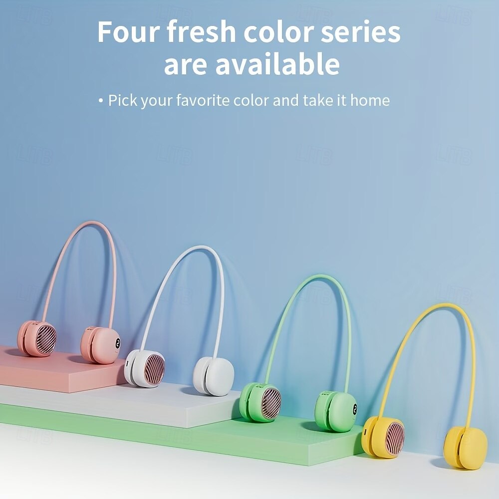 Neck-worn Fan Featuring 5-speed Cooling, Dual-turbo Technology, And Ultra-quiet 40-decibel Operation Lightweight And Skin-friendly Design, Ideal For Travel, Outdoor Activities, And Everyday Use 2026 - $17.99 –P1