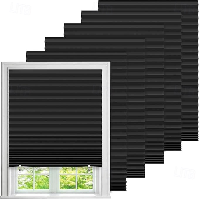 Cortinas opacas, persianas temporales sin taladro, estores plisados autoadhesivos para ventanas, cubierta de privacidad para dormitorio, habitación de residencia estudiantil o apartamento. 2026 - $11.49 –P6
