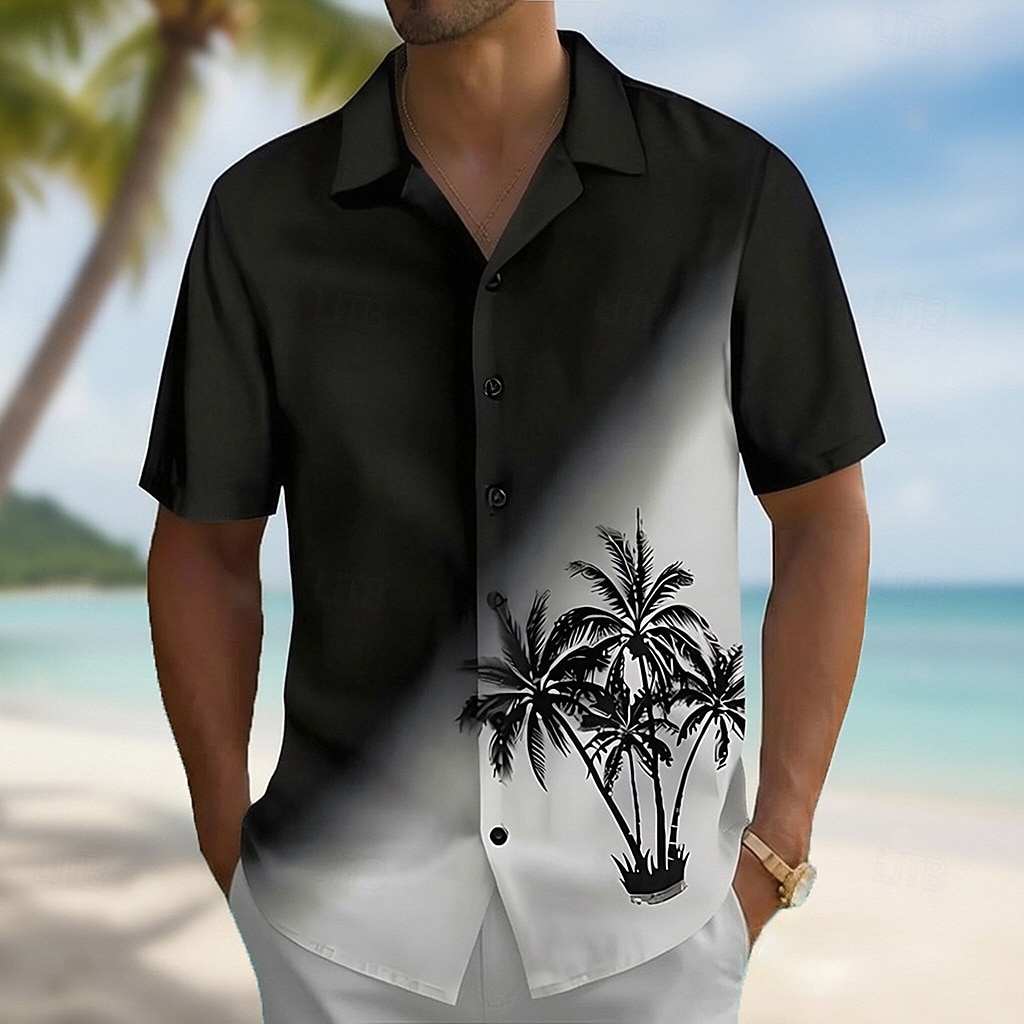 Voor heren Kokosnootboom Overgangskleur Tropische planten Hawaiiaans overhemd Overhemd met knopen Aloha-shirt Korte mouw Hawaii Vakantie Strand Kleding Zomer Lente Strijkijzer 3D-afdrukken shirts met 2026 - $25.99 –P1