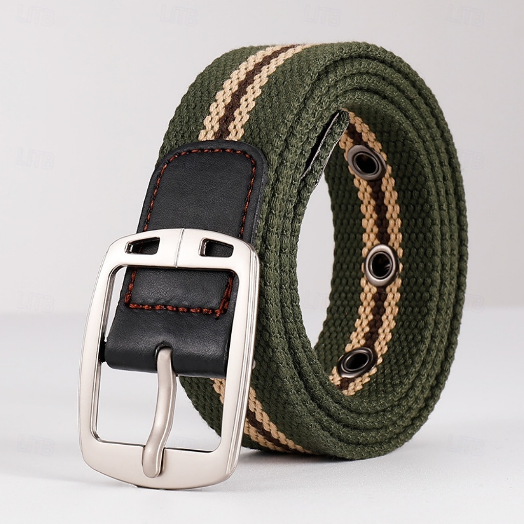 Herren Gürtel Verstellbar Chrom Segeltuch Streetwear Zeitgenössisch Freizeit Farbblock Schwarz Braun Täglich Outdoor Taillengürtel 2026 - $5.49 –P5