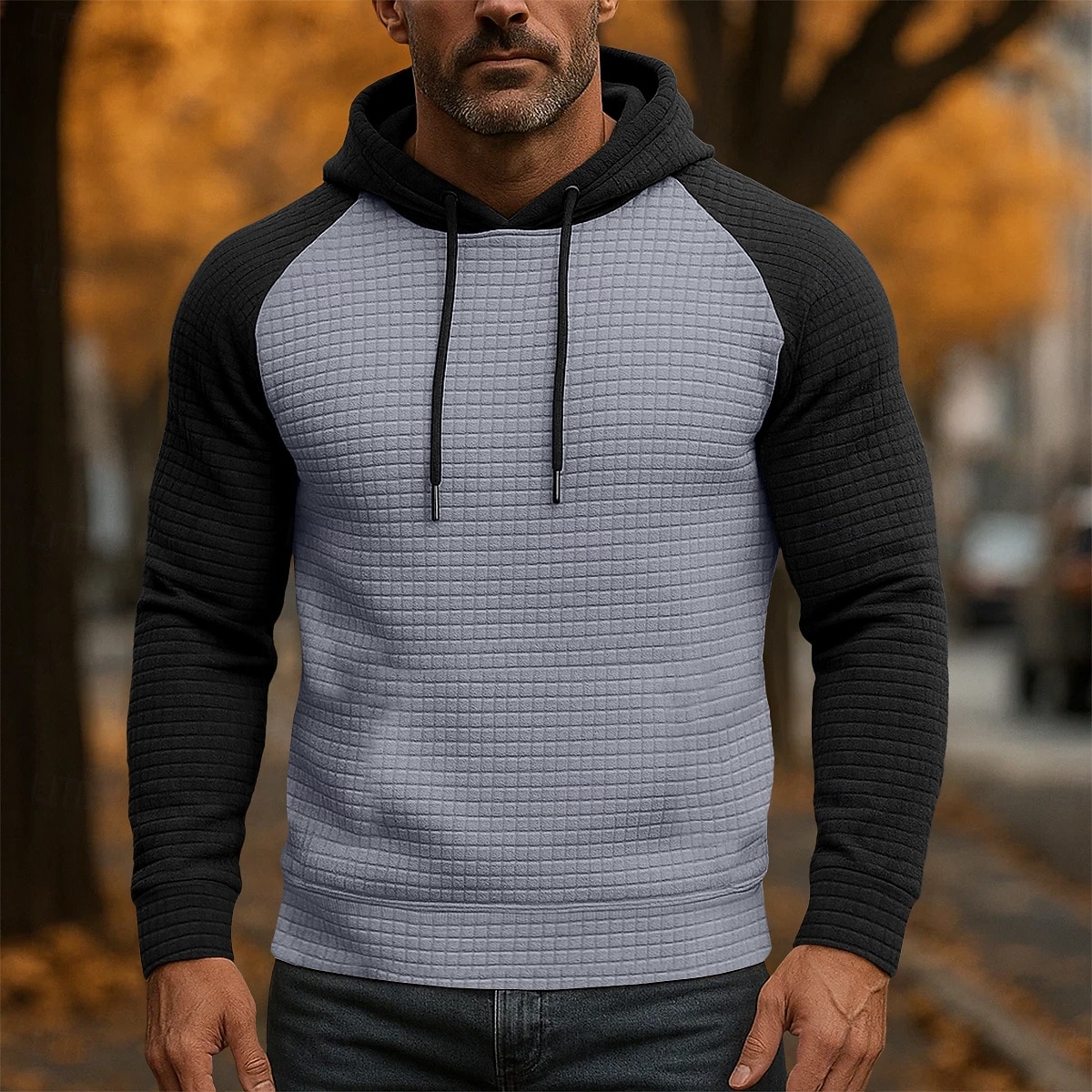 Per uomo Felpa con cappuccio Felpa con cappuccio a nido d'ape Aalbicocca Grigio 2 # Grigio 3# Nero Grigio chiaro Con Cappuccio Colletto Mao Semplice Patchwork Blocco di colore Casuale Quotidiano del 2026 a $24.99 –P5