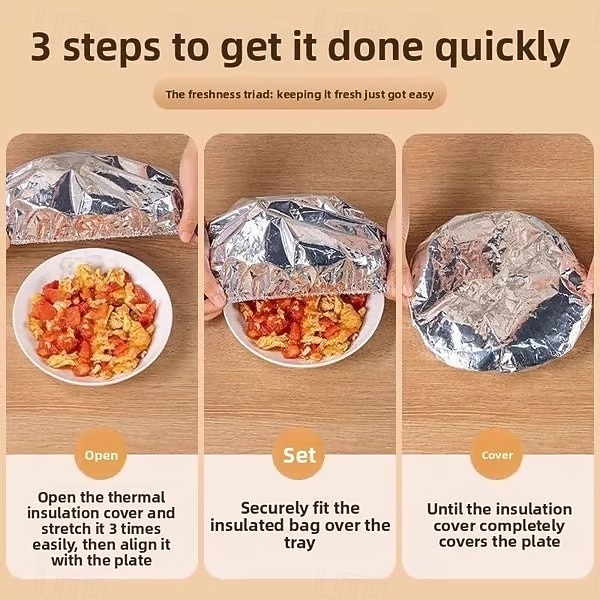100 tapas de aluminio para conservar el calor: tapas reutilizables para recipientes de alimentos, a prueba de fugas y con cierre hermético, perfectas para almacenar alimentos, mantienen la comida 2026 - $13.99 –P5
