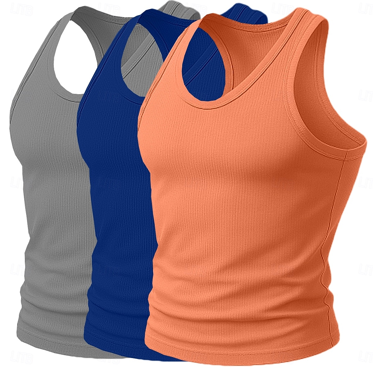Homens Malha Íntima Camiseta Interior camisa sem manga camisa muscular Sem Manga Decote em U Profundo Scoop pescoço Decote em U Verão Côr Sólida Pit Strip Moda Designer Esportivo 3 Peças Estriado Puro de 2026 por $31.99 –P13