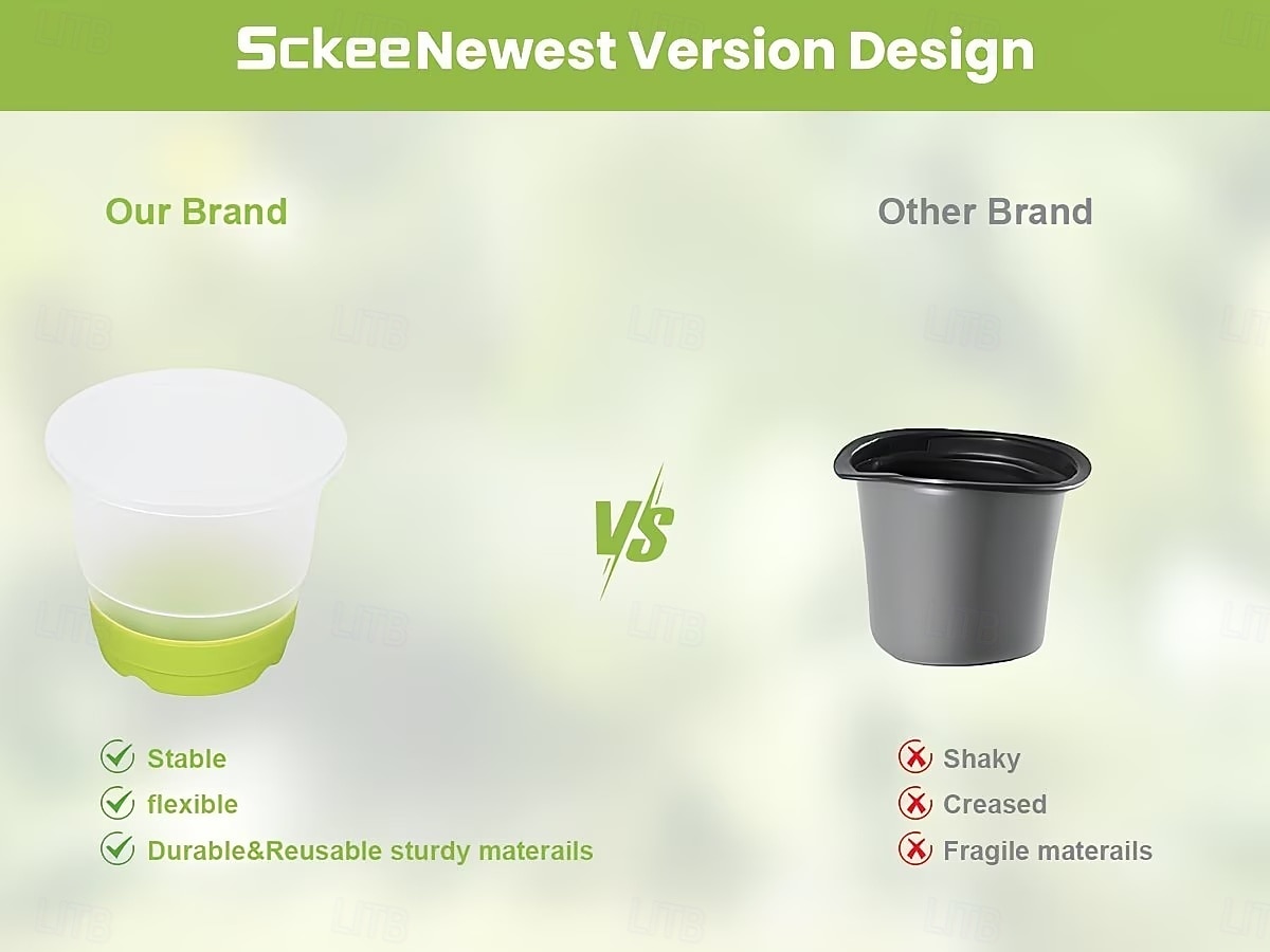 2026年 蓋付きスタータートレイと植物ラベル付きの4インチ苗カップ10個、透明な苗ポット、補強されたベース付きの再利用可能なプラスチック植木鉢、移植が簡単 &種まき  コレクション – $28.99 –P6