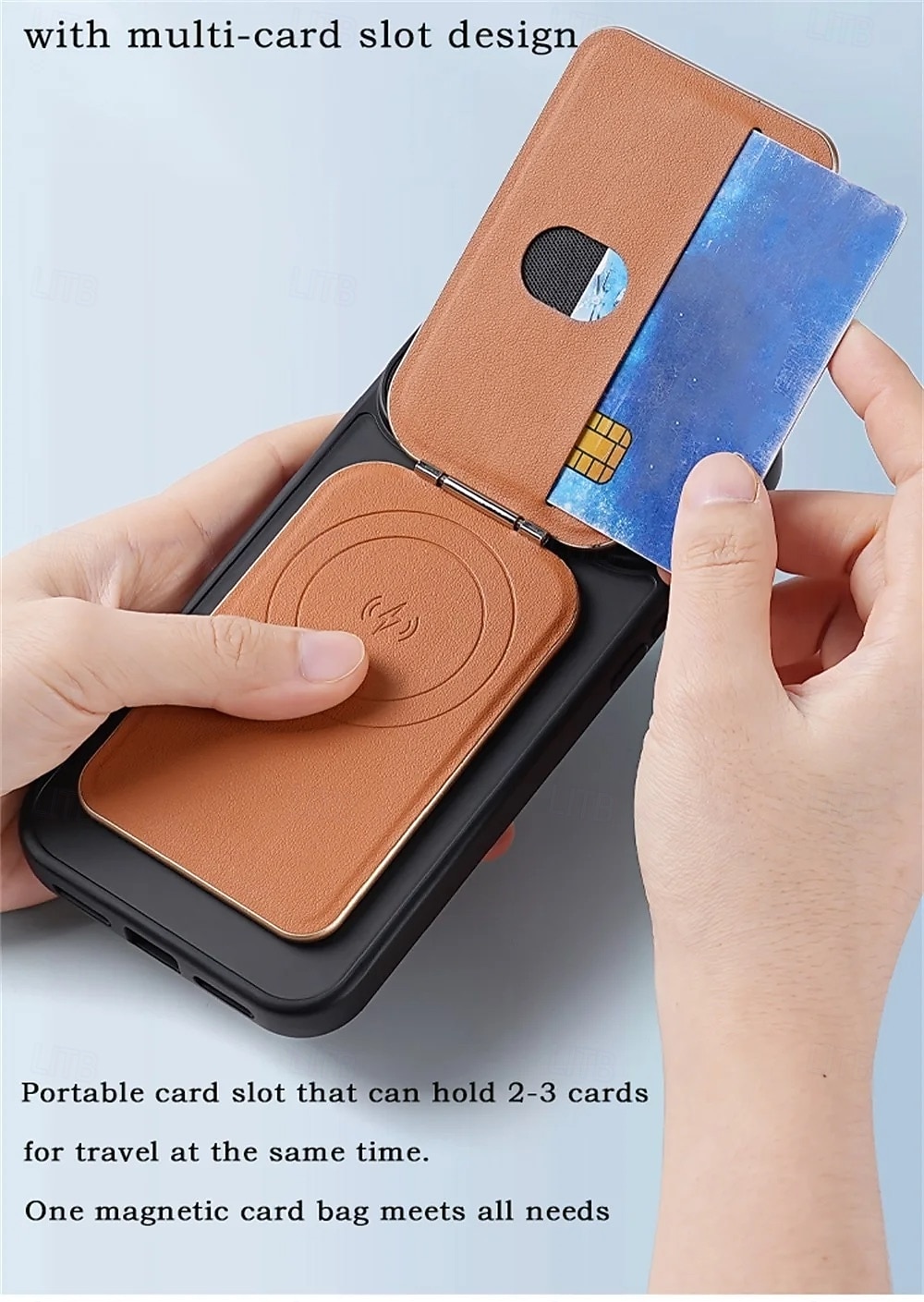 2-in-1 magnetischer MagSafe-Wallet-Ständer, magnetisches Leder-Kartenetui für iPhone 17, 16, 15 Pro Max Serie mit verstellbarer Halterung 2026 - $22.99 –P8
