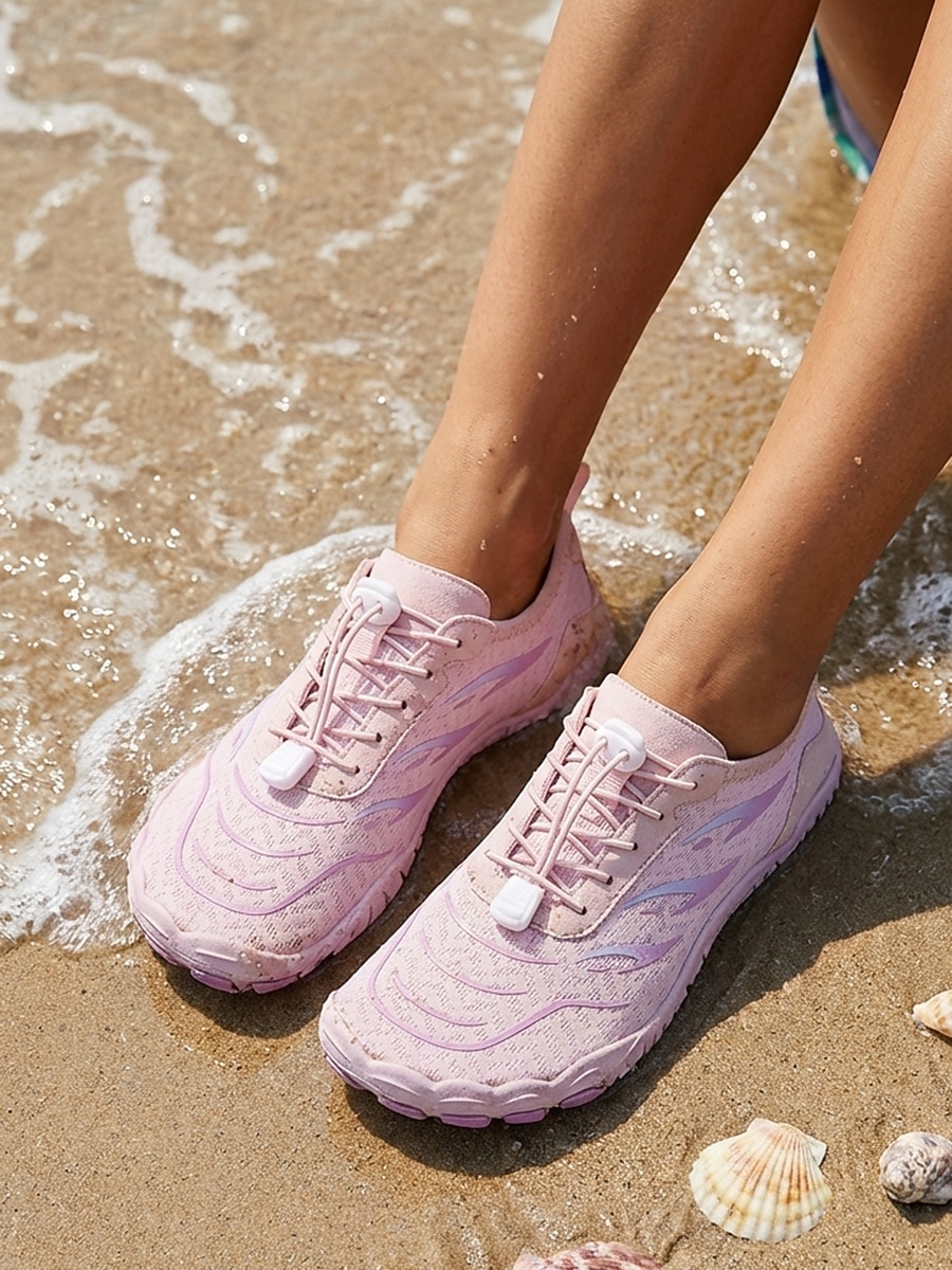 Zapatos acuáticos lila claro para mujer: zapatos acuáticos ligeros, sin cordones, tipo descalzo, de secado rápido, transpirables y antideslizantes para la playa, la piscina, el surf y los viajes. 2026 - $32.99 –P4