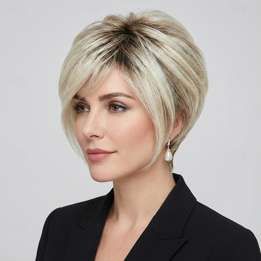 Peruca pixie loira elegante para mulheres - corte curto moderno com textura sutil. de 2026 por kr.293 –P5